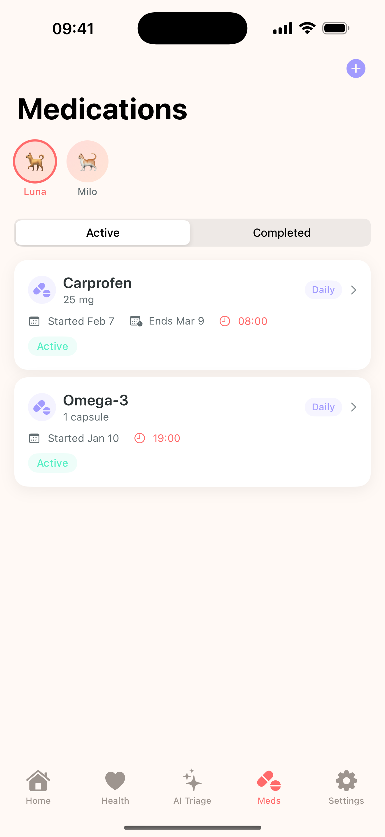 Medications screen